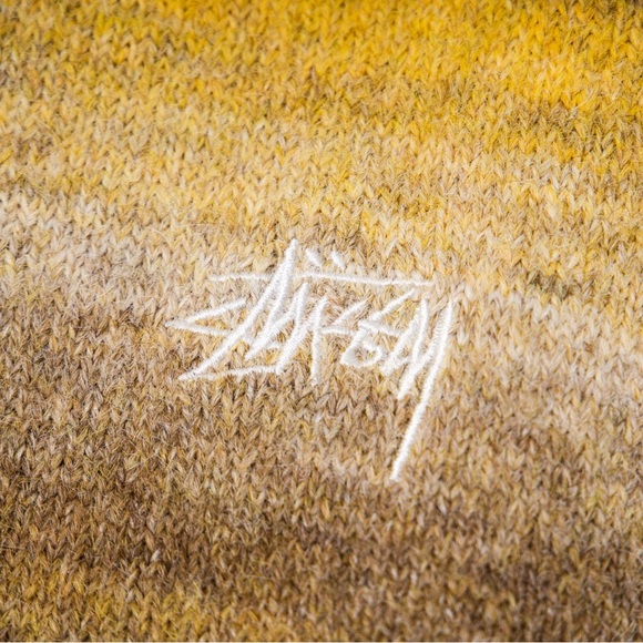 Stussy Women's Striped Crewneck Sweater - Yellow and Brown - Picture 6 of 7